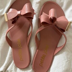 petite jolie Pink Bow Thong Sandals